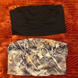 SHEIN Black and Camouflage Crop Tops